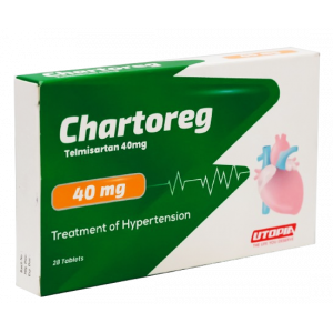 CHARTOREG 40 MG ( TELMISARTAN ) TREATMENT OF HYPERTENSION 28 TABLETS